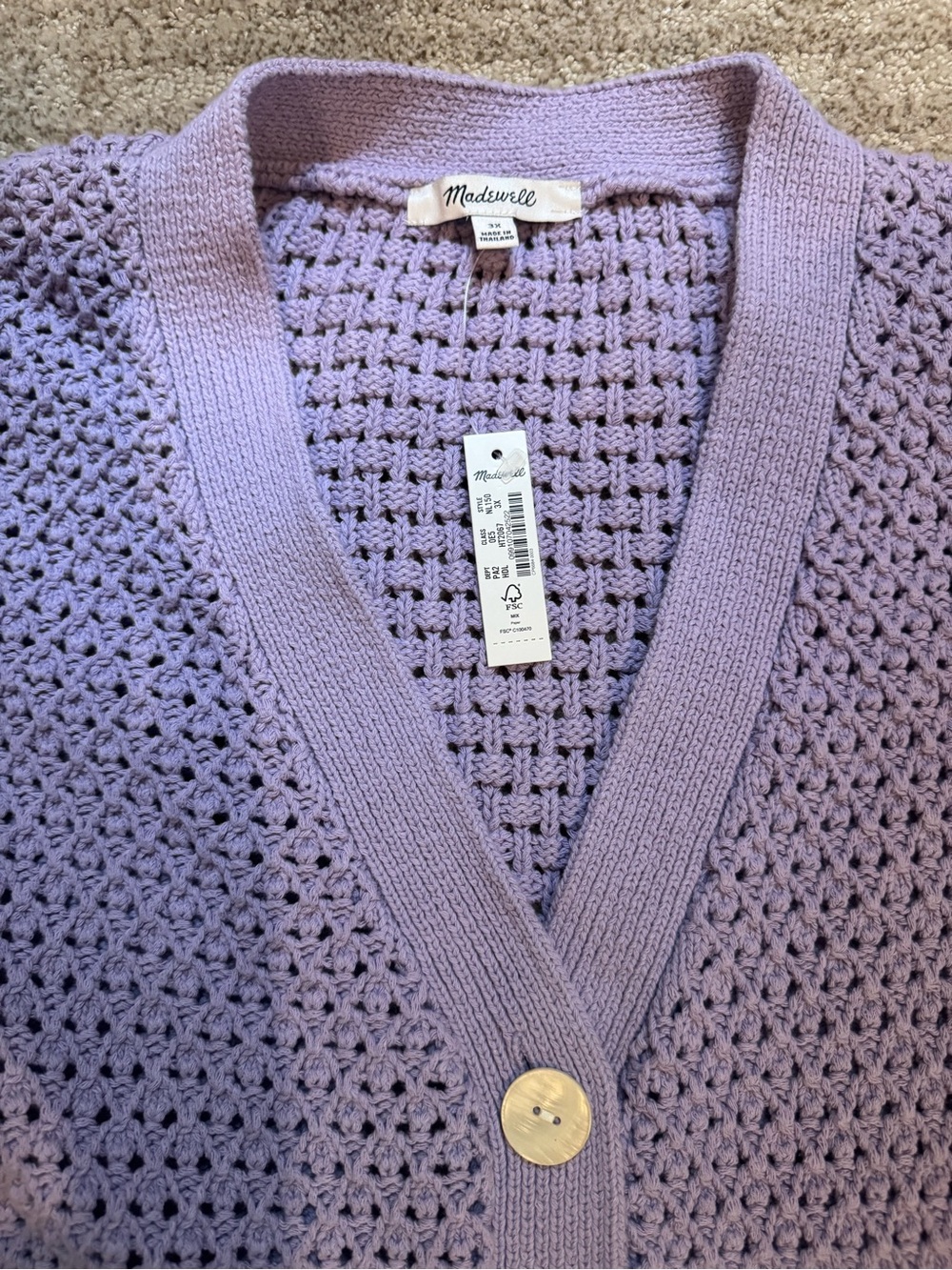 Madewell Lavender Purple cardigan Size 3XL
Open-Stitch V-Neck Cardigan - Picture 5 of 8
